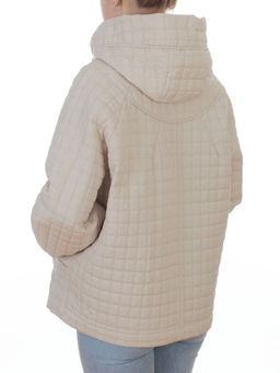 8039 LT. BEIGE Куртка стеганная демисезонная женская (100 гр. холлофайбер) - Фабричный китай фото 6