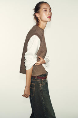 CONTRAST WAISTCOAT T-SHIRT - Zara фото 3