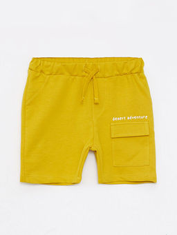 Beli Lastikli Bask?l? Pamuklu Erkek Bebek ?ort