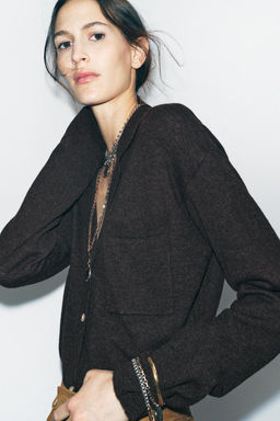 100% WOOL OVERSIZE CARDIGAN - Zara фото 3