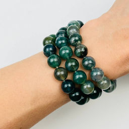 Бусины для украшений из Мохового агата 38 см