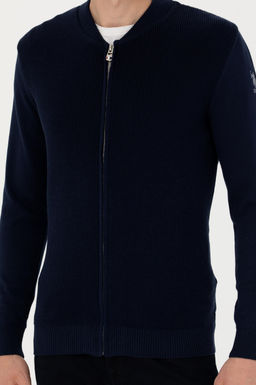 Мужской темно-синий базовый трикотажный кардиган - U.s. polo assn фото 13