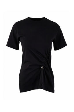 Siyah Regular/Normal Kal?p K?sa Kollu %100 Pamuk Buzgu Detayl? Orme Bluz TWOSS26BZ00009 - Trendyolmilla фото 5