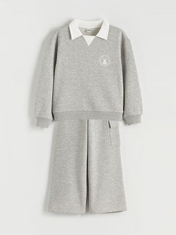 Polo Yaka K?z ?ocuk Sweatshirt ve E?ofman Alt