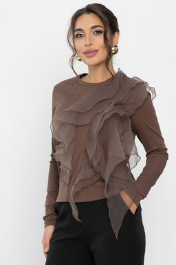 Блуза Риана (трикотаж Лапша и органза) - Lt collection фото 9