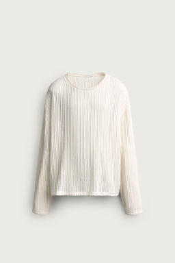 CAMISETA RELAXED FIT TEXTURA / Blanco - Zara фото 6