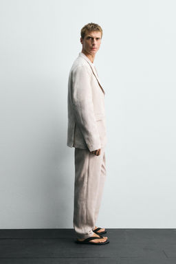 100% LINEN SUIT TROUSERS - Zara фото 4