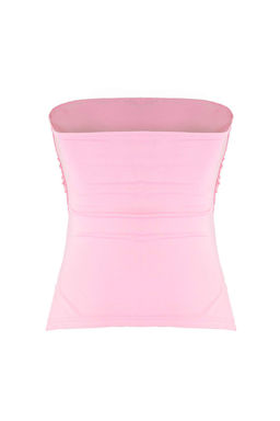 Pembe %100 Pamuk Straplez Buzgu/Drape Detayl? Orme Bluz TWOSS25BZ00484