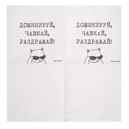 Салфетки бумажные однослойные «Доминируй, чавкай, раздражай», 24×24 см, набор 20 шт.