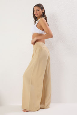 TRENDYOLMILLA Siyah Dokuma Gipe Detayl? Plaj Pantolon TBESS24PL00008  фото 2