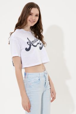 U. S. Polo Assn Женская белая укороченная футболка с круглым вырезом - U.s. polo assn фото 3