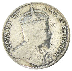 Монета 10 центов 1910 года Стрейтс Сетлментс