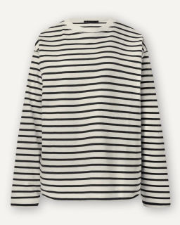 Черно-белый лонгслив в горизонтальную полоску - Incity фото 17