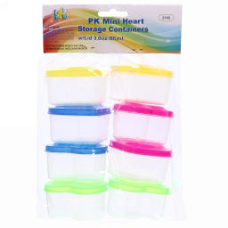Цена за 2 шт. Набор контейнеров для продуктов 85мл 8шт 6*3,5см сердечки