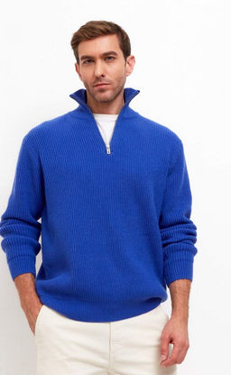 Джемпер мужской с воротом на молнии F310-0515Rus синий - Fine joyce фото 10