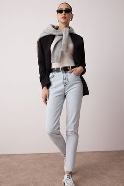 Trendyolmilla Siyah Yuksek Bel Jeans TWOSS25JE00279 фото 13