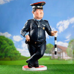 Садовая фигура из полистоуна «Гаишник на знаке», 85×46 см