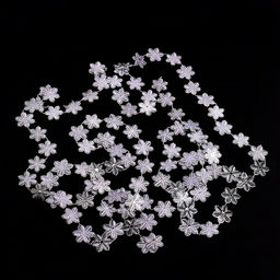 Новогоднее украшение "Бусы снежинки" серебро, 2,7м, в пакете