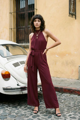 TRENDYOLMILLA Siyah Kusakl? Maxi Sifon Astarl? Dokuma Tulum TWOSS23TU00093 фото 23