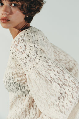STUDDED LACE TOP - Zara фото 6