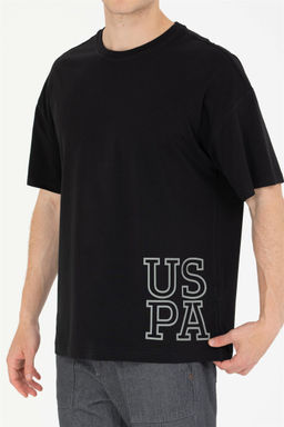 Мужская черная футболка оверсайз с круглым вырезом Неожиданная скидка в корзине - U.s. polo assn фото 6