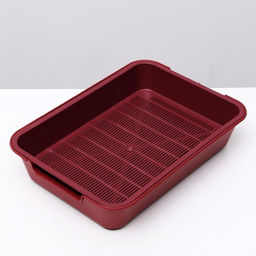 Туалет с сеткой Белла для кошек, 37 х 27 х 8 см, красный - Пижон фото 3