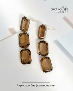 Серьги с кристаллами Swarovski, Изящные серьги с кристаллами Swarovski