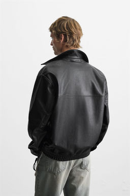 LEATHER EFFECT BOMBER JACKET - Zara фото 3