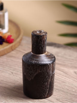 Ваза для сухоцветов «Карго», 7×7×15 см, дерево джати, тёмно-коричневая