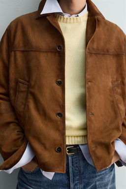 RELAXED FIT LEATHER SUEDE JACKET LIMITED EDITION - Zara фото 16