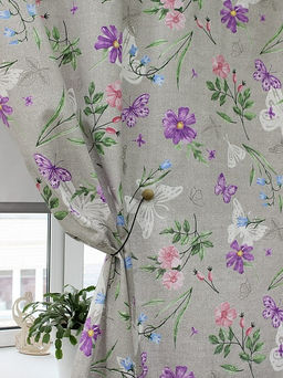 Рогожка Бабочки в цветах, ш.1.5м, хлопок-100%, 170гр/м.кв - Купава фото 6