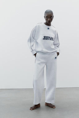 PIPED SLOGAN SWEATSHIRT