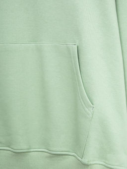 Теплое худи с карманом-кенгуру в светло-зеленом цвете зелёный 76902