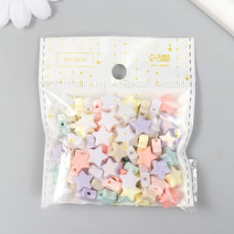 Набор бусин для рукоделия и плетения Арт Узор. Звёздочки. Пастель, 20 г, жемчужные, 0.5?1?1 см