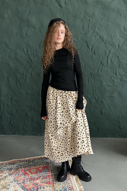 Юбка женская NATURE087/02/Бежевый, коричневый