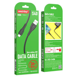 Кабель Type-C - USB, 1 м, "S40" (iK-3112-S40b) "SmartBuy", черный, 3A