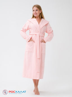 Женский халат с капюшоном розовый МЗ-06 (7)