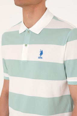 Erkek Regular Fit Su Ye_ili Polo Yaka _izgili Ti__rt Sepette S_rpriz _ndirim - U.s. polo assn фото 7