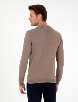 Vizon Melanj Slim Fit Bisiklet Yaka Basic Triko Kazak - Pierre cardin фото 5