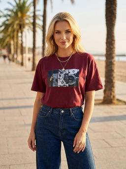 K13494 Футболка OVER SIZE хлопок БУРГУНДИ