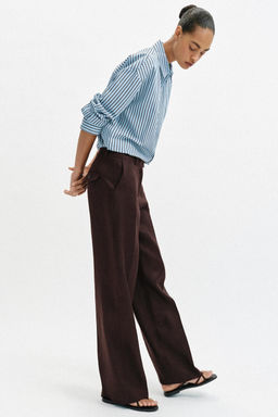 CAMISA RAYAS POPEL?N OVERSIZE / Azul / Blanco - Zara фото 3