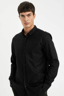 Regular Fit Oxford Cepli Uzun Kollu Basic Duz Beyaz Gomlek - Defacto фото 5