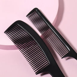 Цена за 4 шт. Набор расчёсок, 2 предмета, чёрный