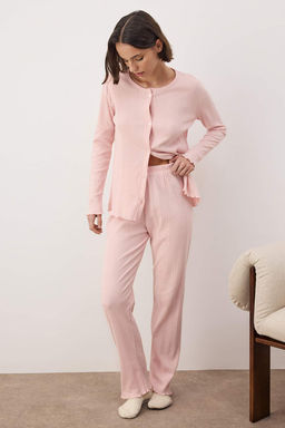 Yesil H?rkal? Pointel/Fitilli Baby Overloklu Orme Pijama Tak?m? THMAW26PT00219 - Trendyolmilla фото 6