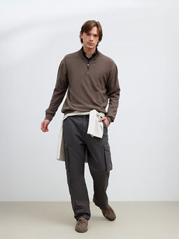 Dik Yaka Erkek Triko Kazak