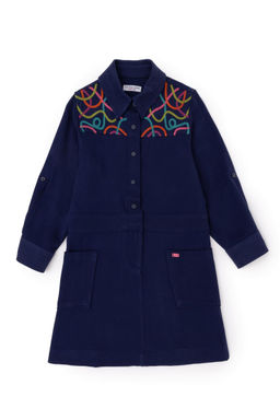 Темно-синее тканое платье для девочки