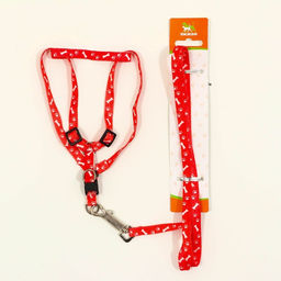 Комплект Классика, капрон, поводок 120 х 1 см, ОГ 21-35 см, красный - Пижон фото 6