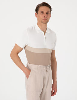 Vizon Slim Fit Polo Yaka Fermuarl_ Triko Ti__rt - Pierre cardin фото 3