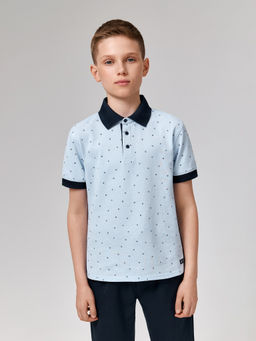 ACOOLA / Сорочка-поло верхняя для мальчиков Fakir синий принт  фото 4
