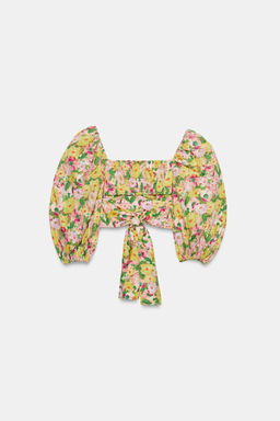 TOP ESTAMPADO FLORAL LAZO / Multicolor - Zara фото 4